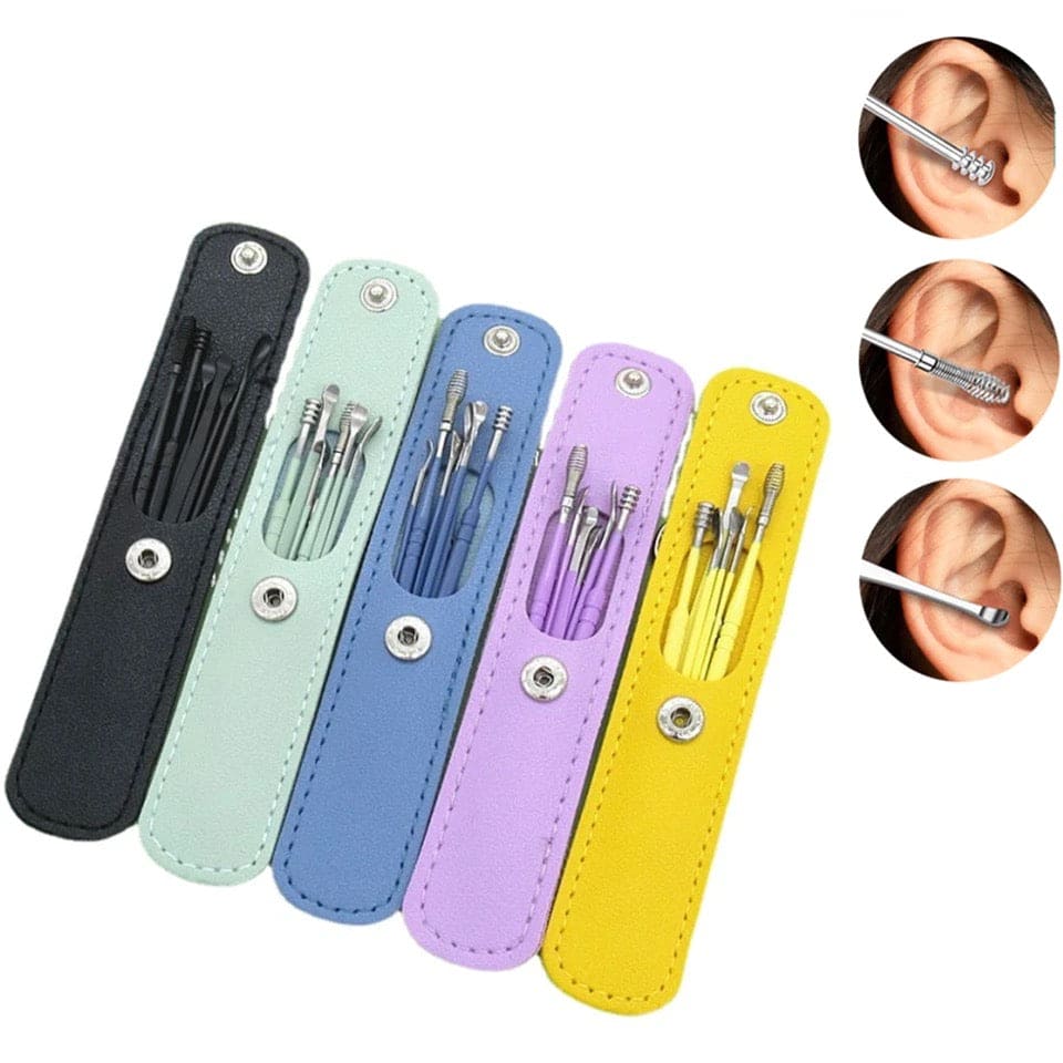 Set Of 6 Ear Pick Earwax Removal Kit, Ear Care Set, Ear Wax Removal Tool, Stainless Steel Earpick Wax Remover Piercing Kit, Earwax Collector Cleaning Ear Care Tools, Ear Wax Curette Spoon Set Of 6 Ear Pick Earwax Removal Kit, Ear Care Set, Ear Wax Removal Tool, Stainless Steel Earpick Wax Remover Piercing Kit, Earwax Collector Cleaning Ear Care Tools, Ear Wax Curette Spoon
